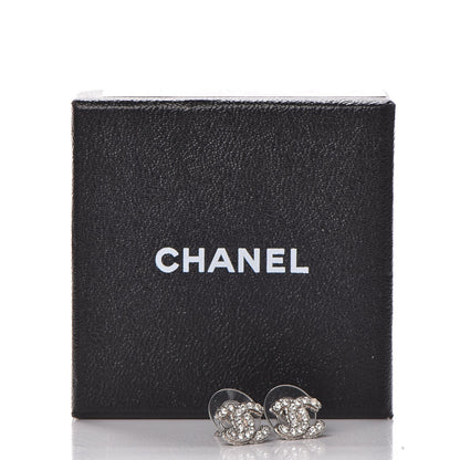 Chanel Crystal Mini Timeless CC Earrings Silver 5 of 5