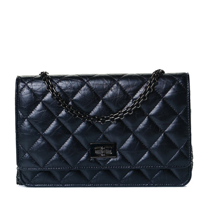 Chanel Aged Calfskin Quilted Reissue Wallet On Chain WOC So Black 1 of 8