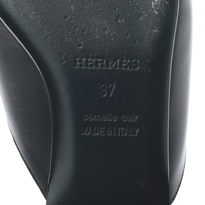 Hermes Calfskin Tangeria Mules 37 Black 7 of 9