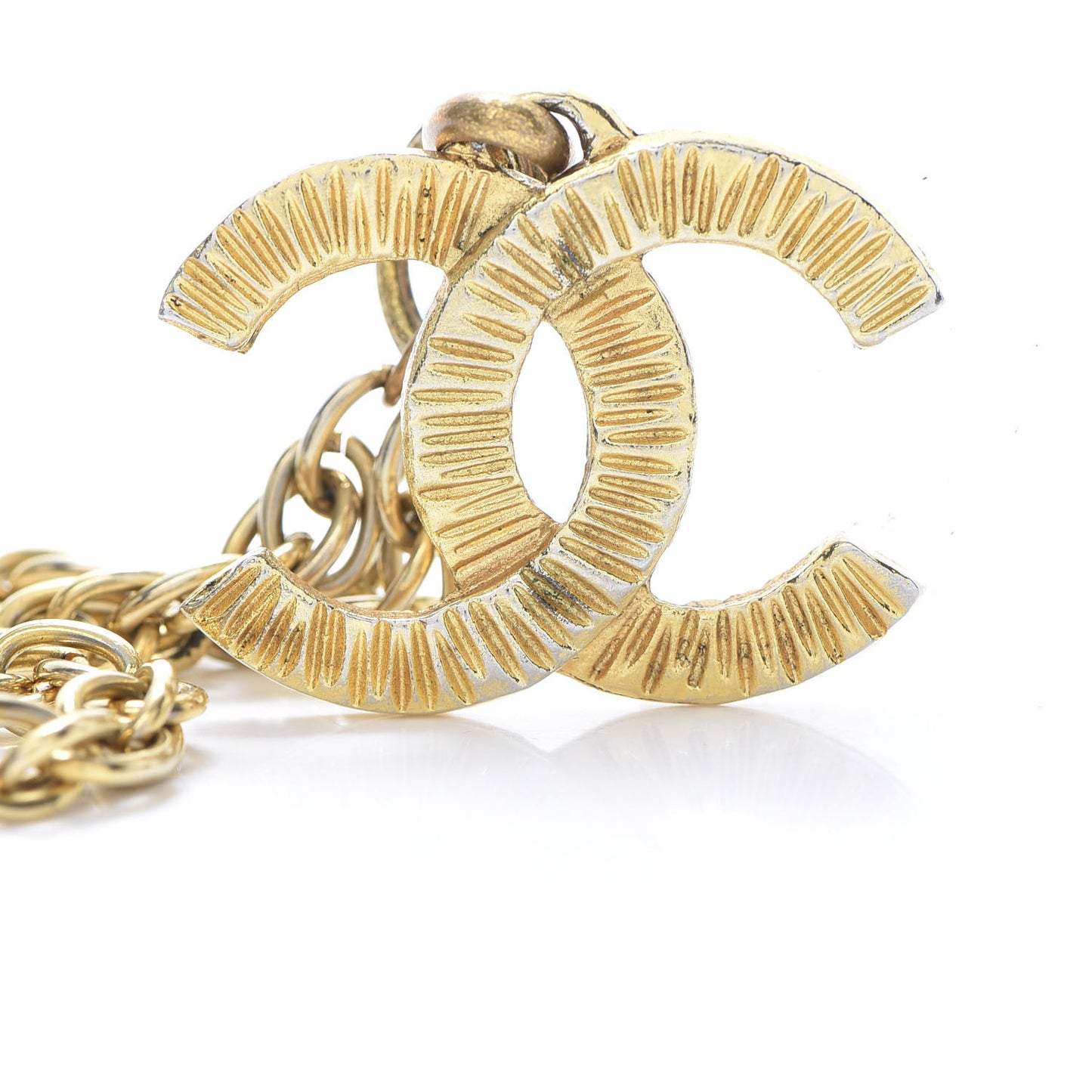 CC Short Chain Pendant Necklace Gold