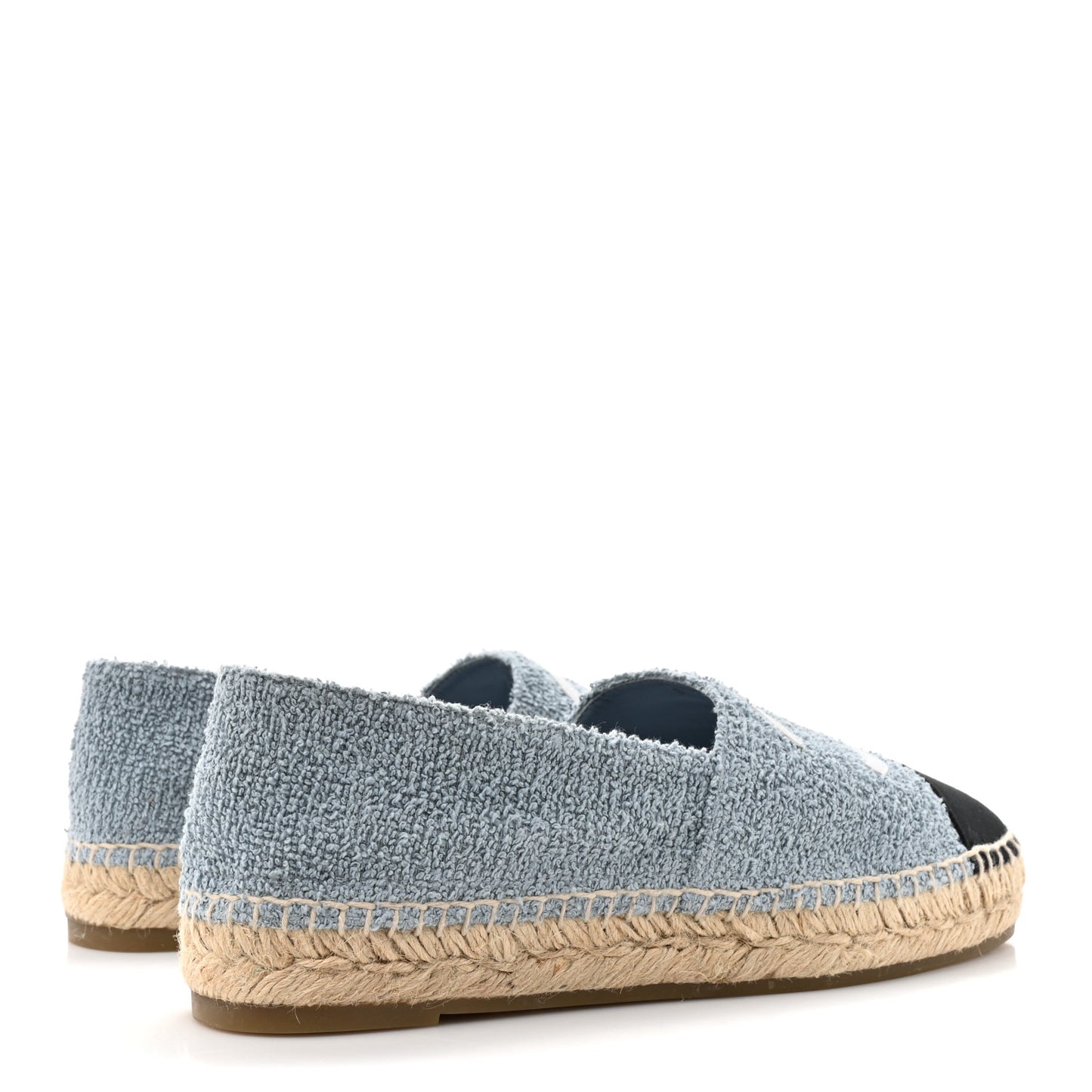 Fabric Grosgrain CC Espadrille 41 Blue Light Gray Black