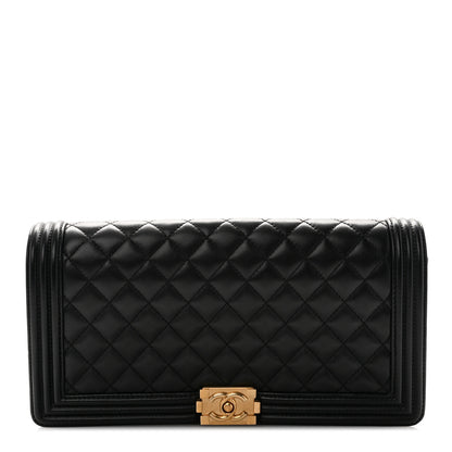 Chanel Lambskin Quilted Boy Flap Clutch Black 1 of 7