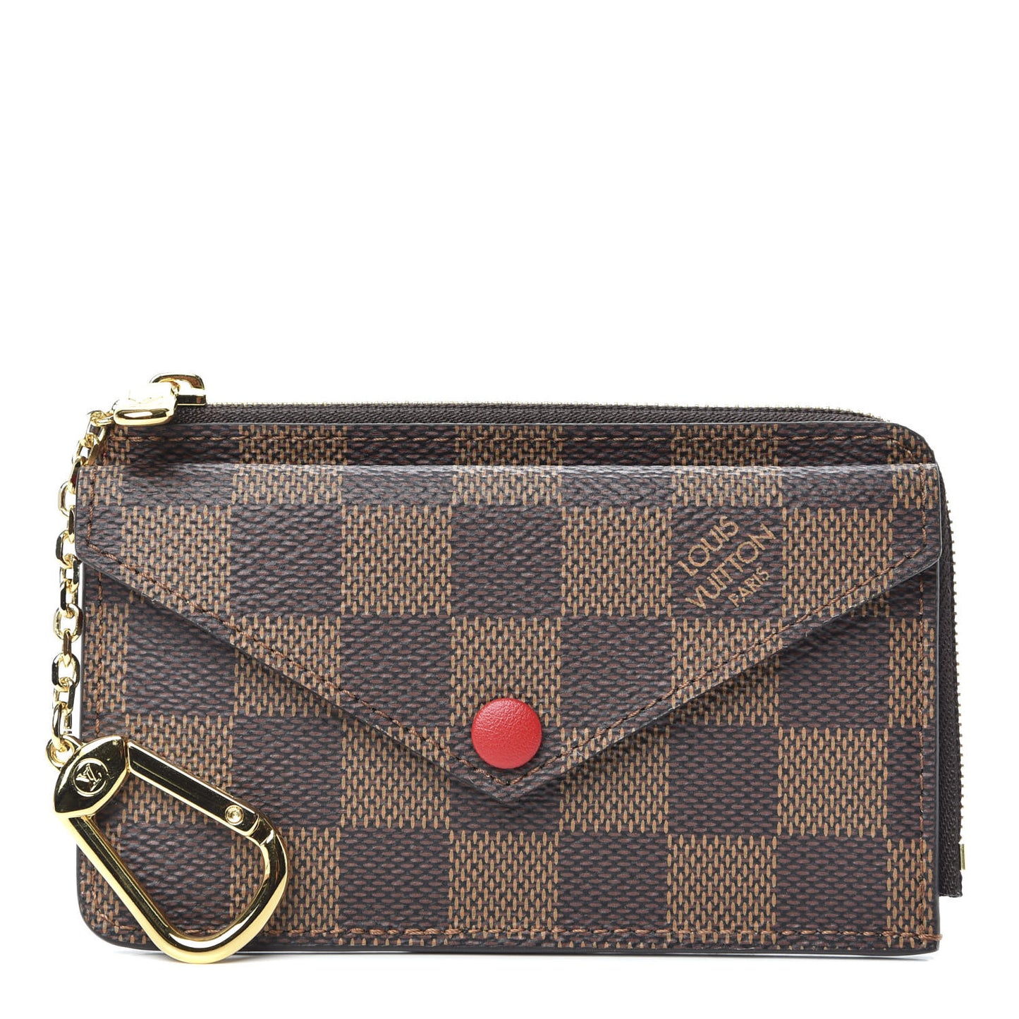 Damier Ebene Recto Verso Card Holder Red