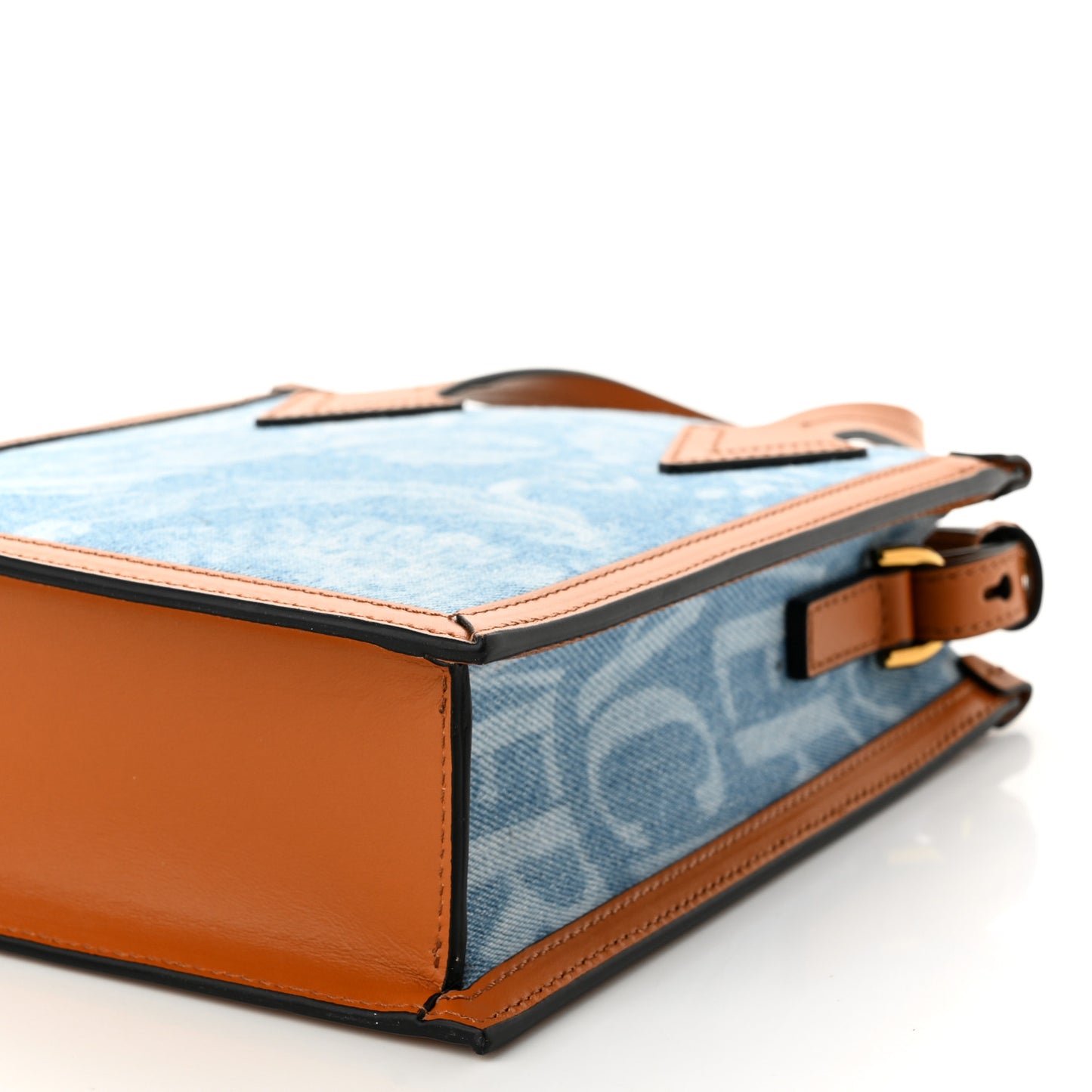 Denim Calfskin Allover Crossbody Bag Blue