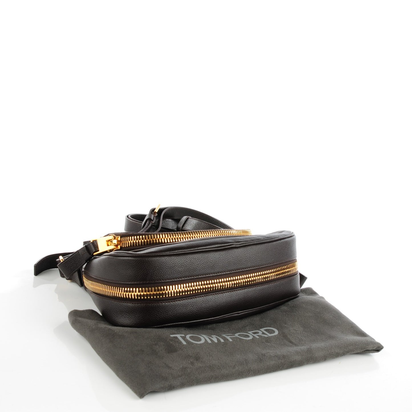 Grained Calfskin Medium Jennifer Crossbody Bag Brown