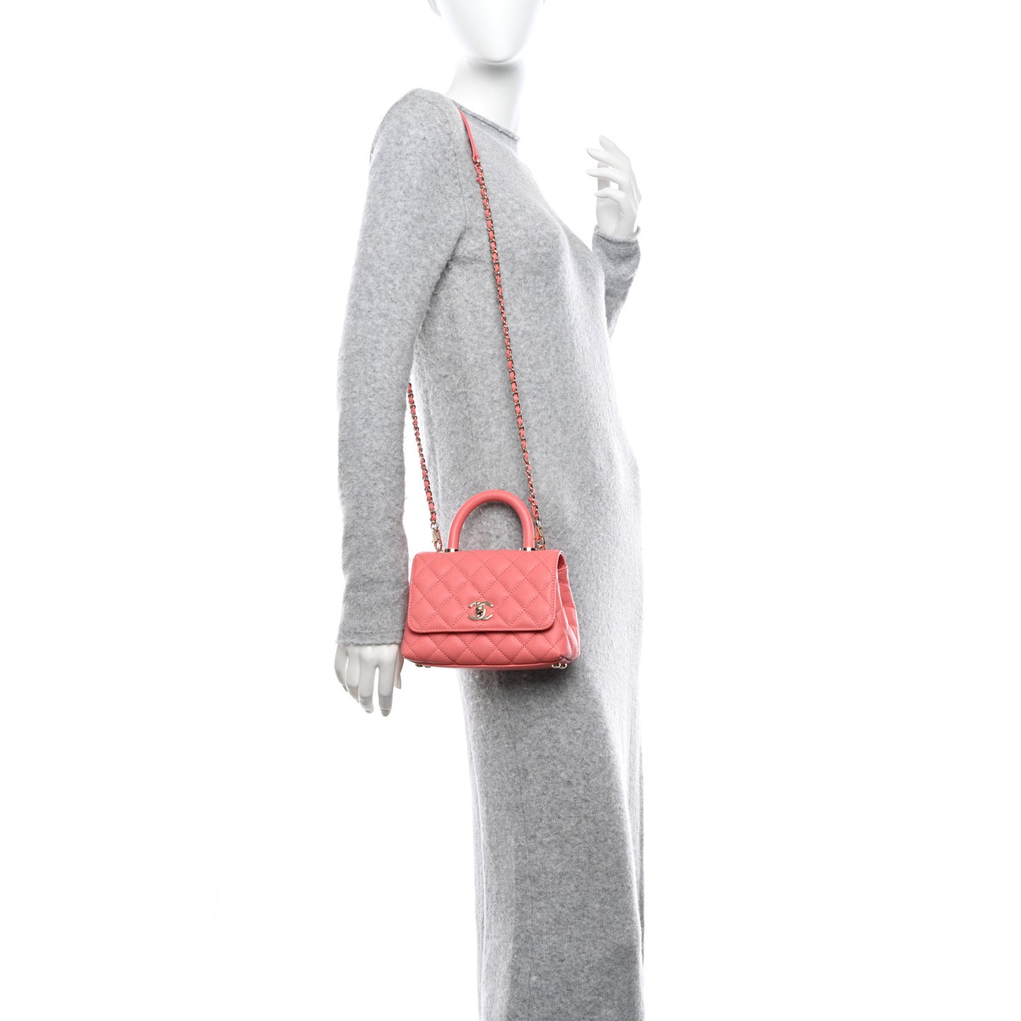 Caviar Quilted Extra Mini Coco Handle Flap Pink