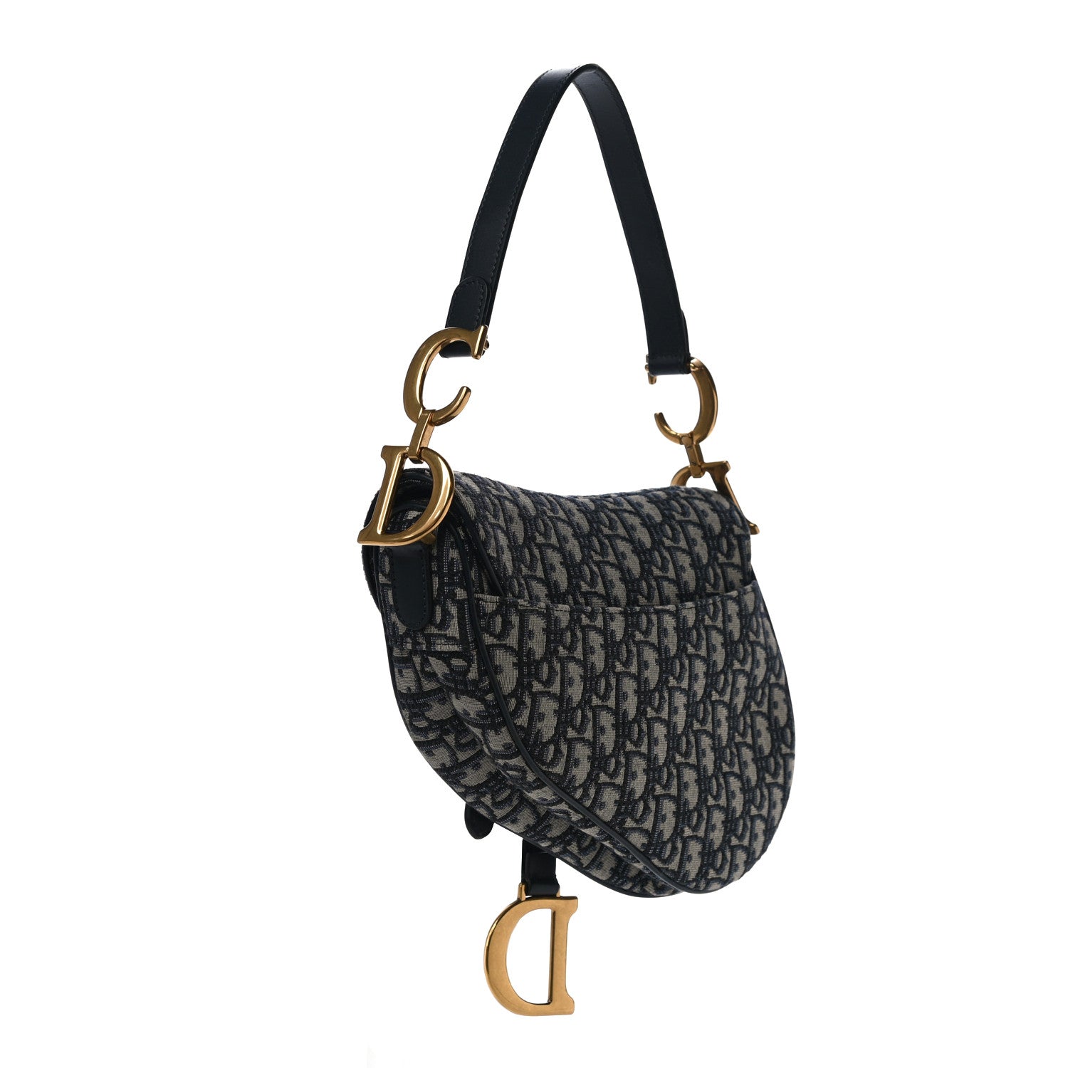 Christian Dior Oblique Saddle Bag Blue 3 of 10