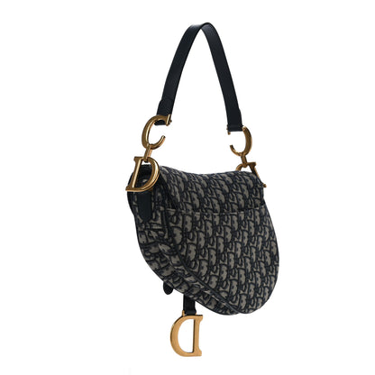 Christian Dior Oblique Saddle Bag Blue 3 of 10