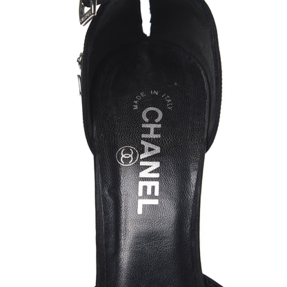Chanel Satin Embellished Pumps 40 Black 6 of 9