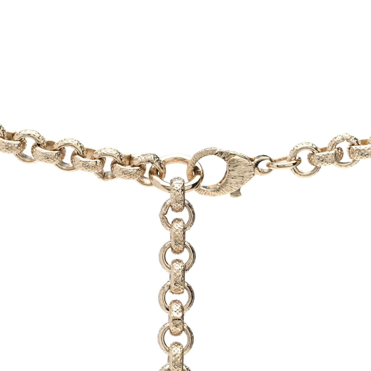 Chanel Crystal City of Lights Letter Chain Necklace Gold 4 of 6