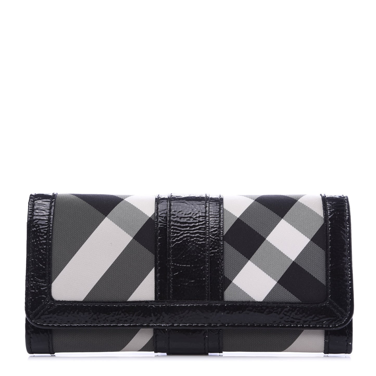 Patent Canvas Smoked Check Wallet Black