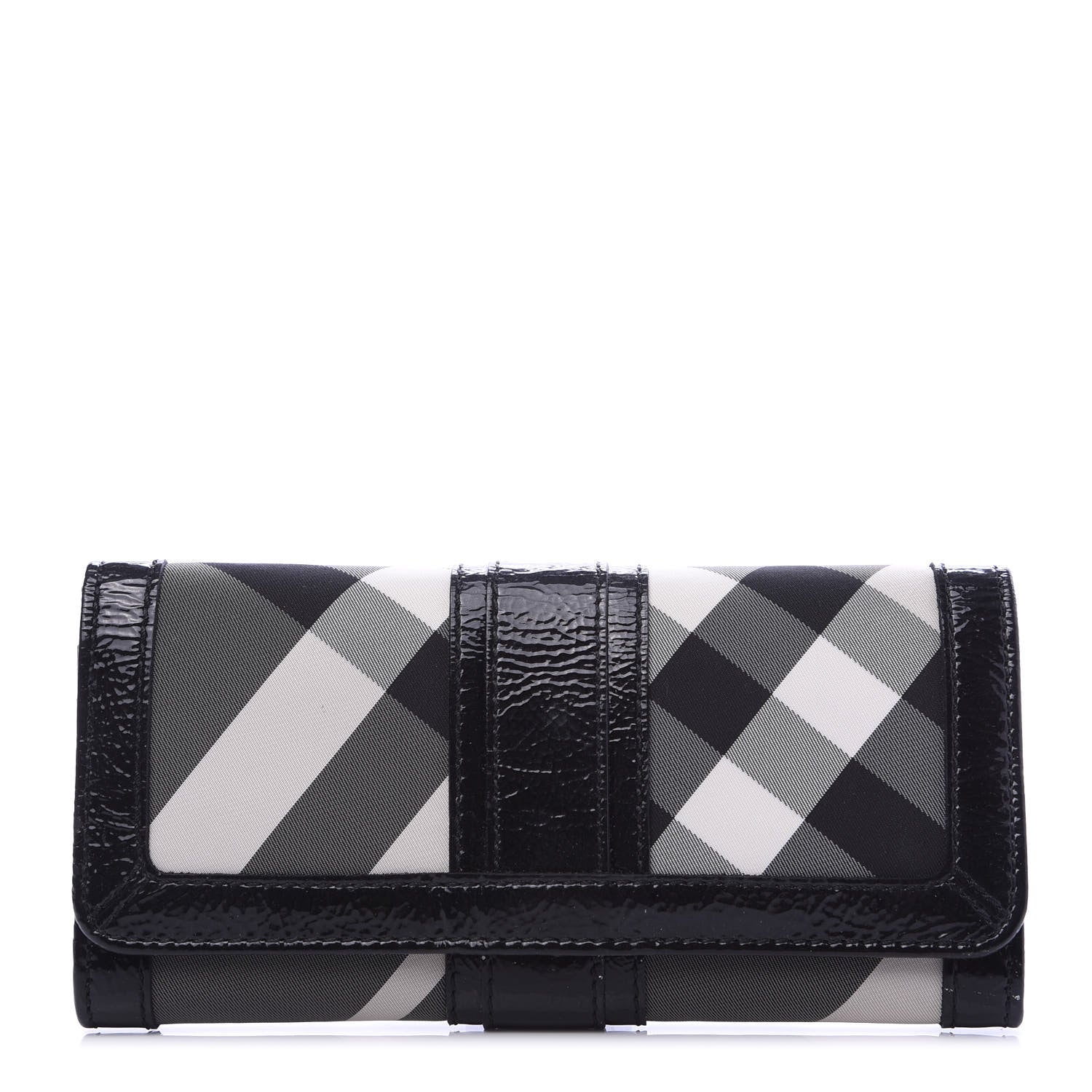 Burberry Patent Canvas Smoked Check Wallet Black 1 of 9