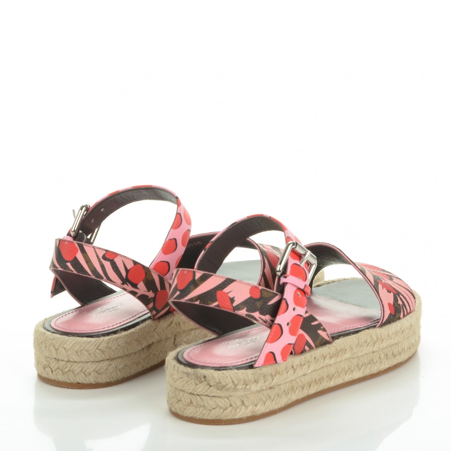 Louis Vuitton Monogram Jungle Dots Hibiscus Espadrille Sandals 37 Sugar Pink Poppy 4 of 8