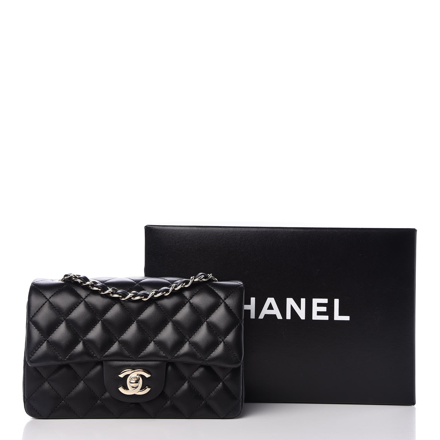 Chanel Lambskin Quilted Mini Rectangular Flap Black 8 of 8