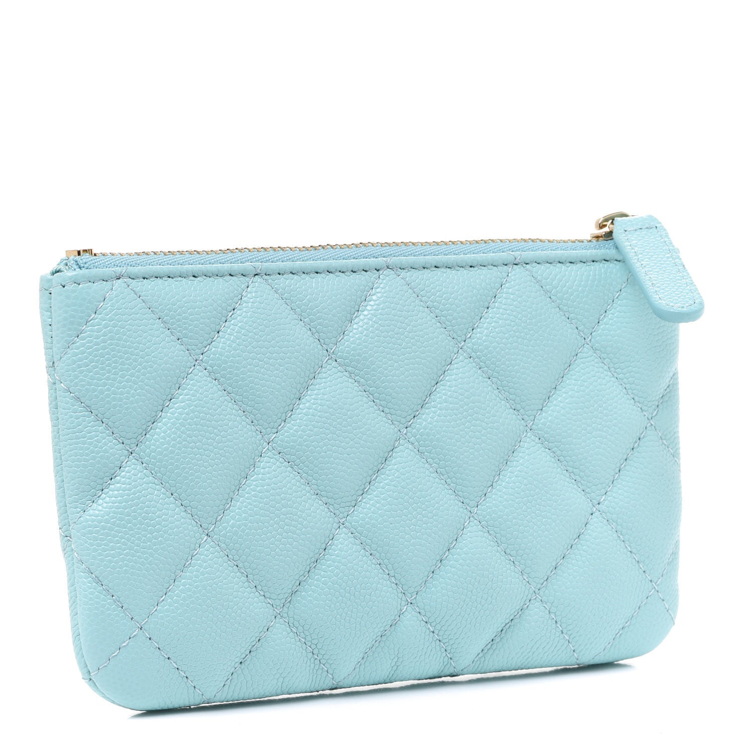 Chanel Caviar Quilted Small Cosmetic Case Light Blue 3 of 8