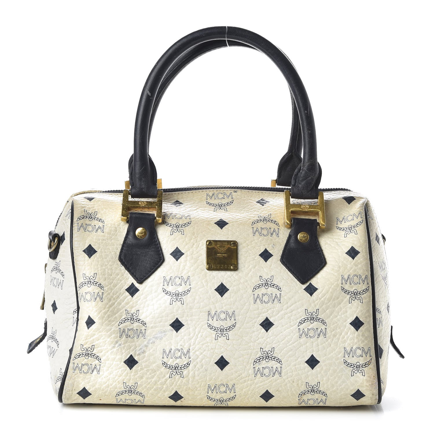 MCM Visetos Essential Boston Bag White 1 of 14