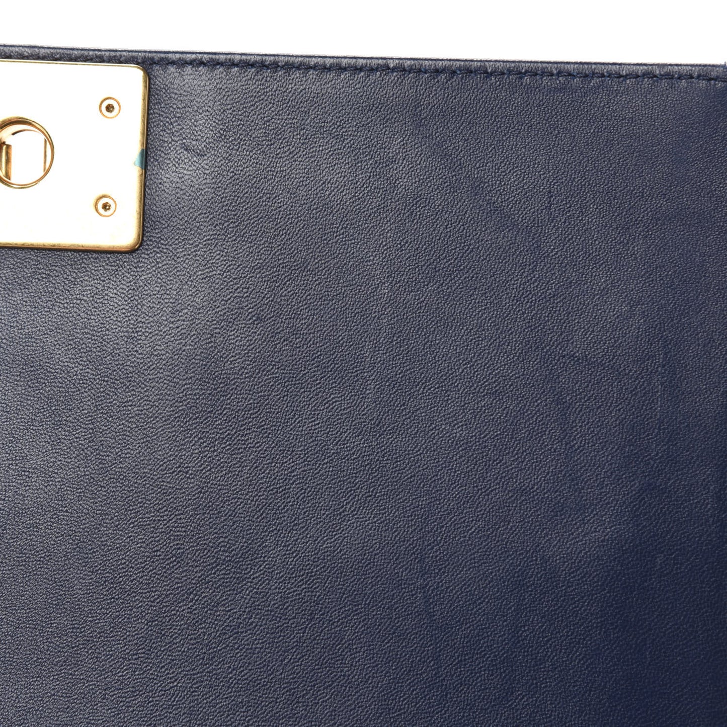 Lambskin Quilted New Medium Boy Flap Navy Blue