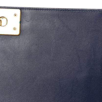 Chanel Lambskin Quilted New Medium Boy Flap Navy Blue 10 of 14