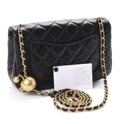 Chanel Lambskin Quilted Mini Rectangular Pearl Crush Flap Black 3 of 11