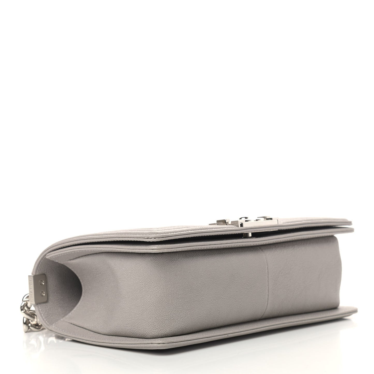 Caviar Quilted Medium Boy Flap Grey