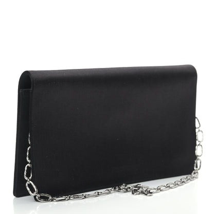Chanel Satin Diamante Evening Clutch Bag Black 2 of 9