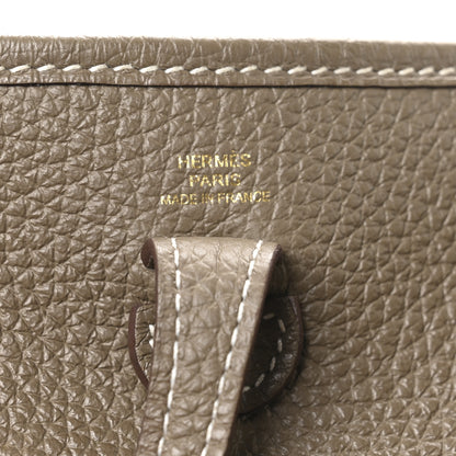 Hermes Taurillon Clemence Amazone Evelyne TPM Etoupe Bleu Indigo 6 of 11