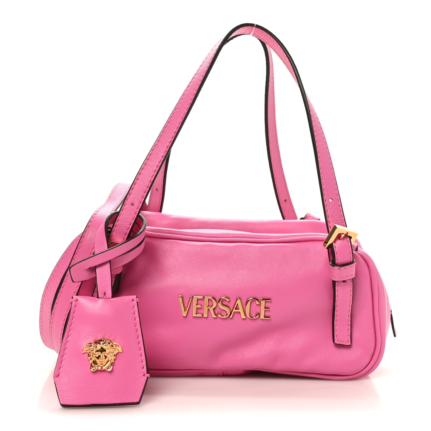 Lambskin Tag Bowling Bag Pink