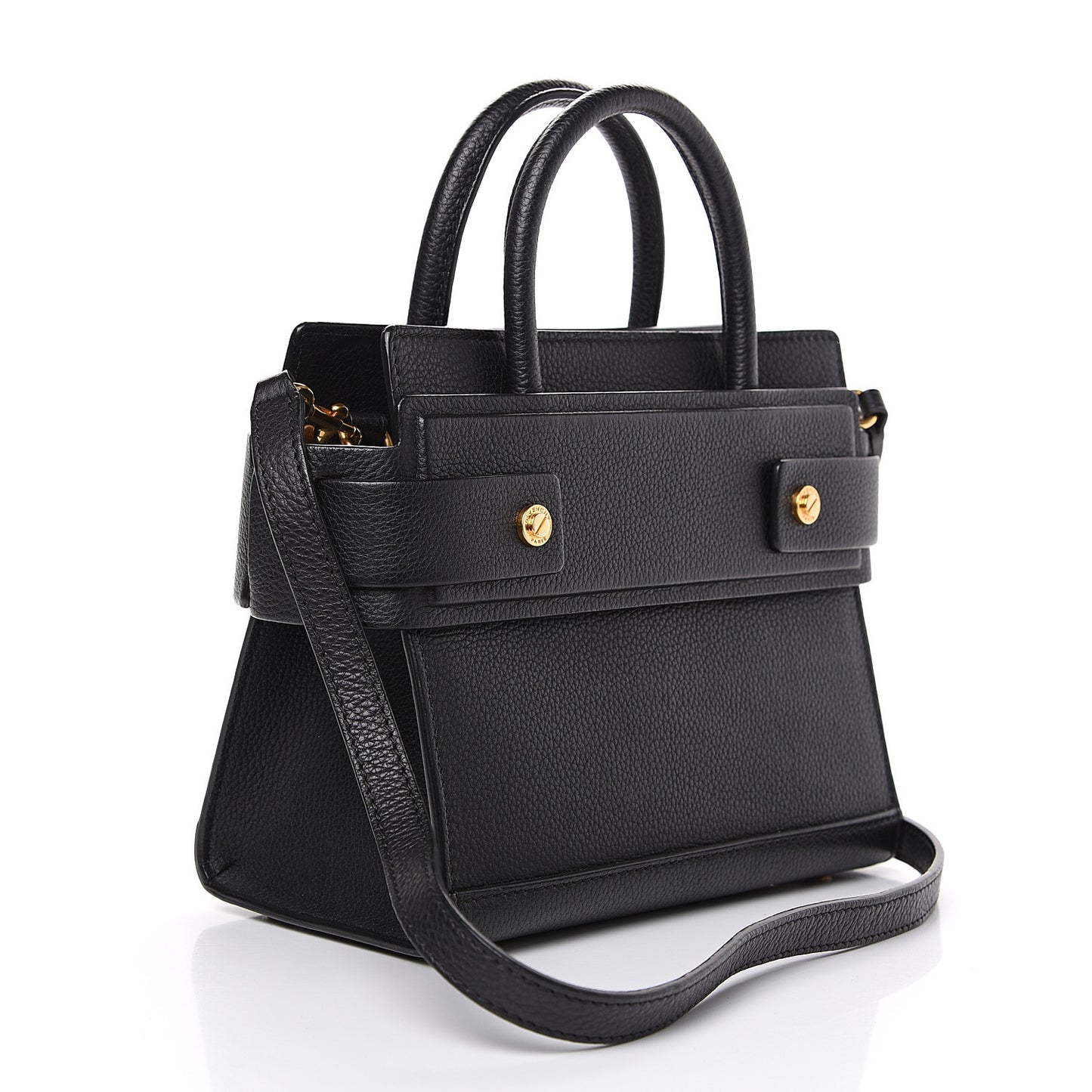 Grained Calfskin Mini Horizon Satchel Black