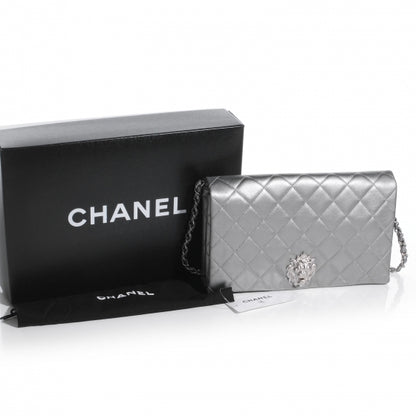 Chanel Leather Medium Leo Lion Flap Clutch Metallic 5 of 9