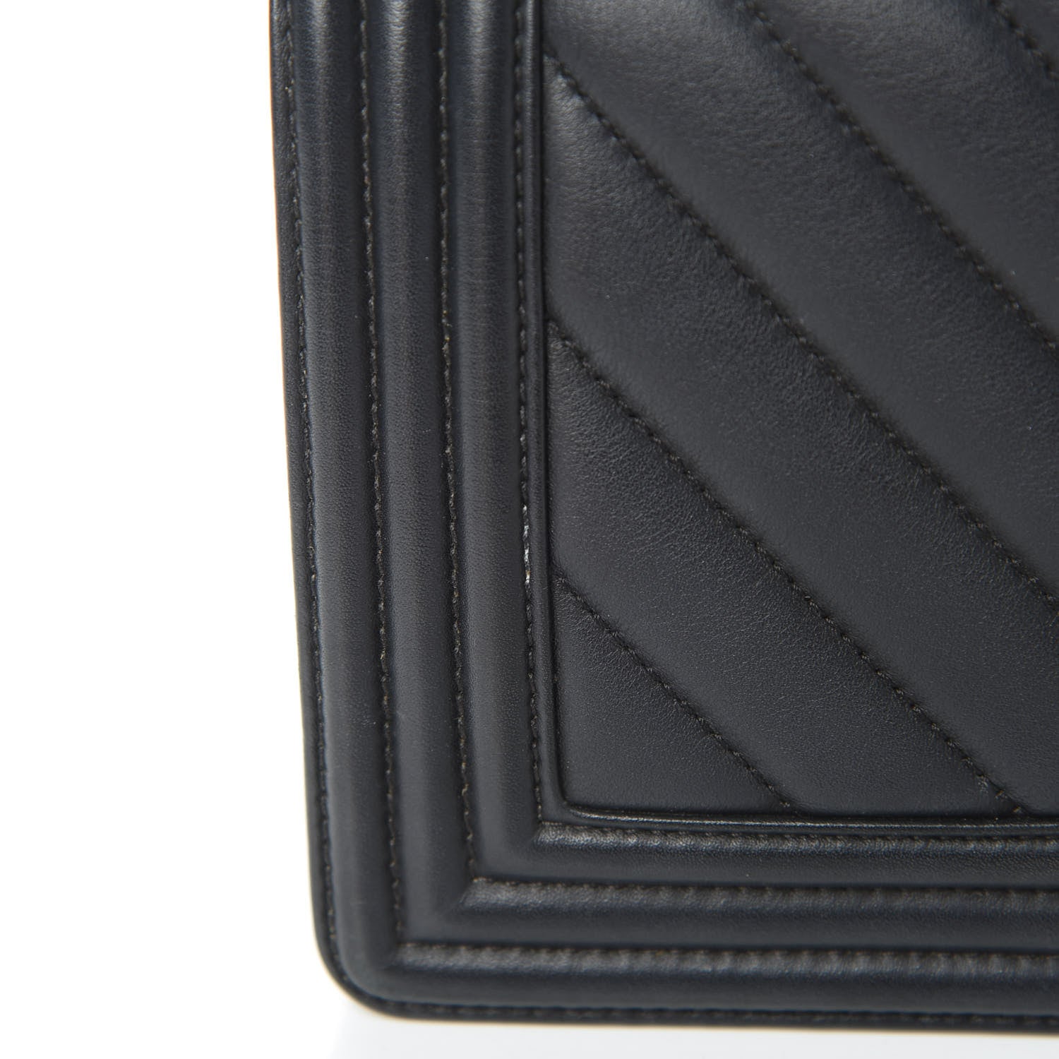 Chanel Calfskin Chevron Quilted Medium Boy Flap Black 14 of 14
