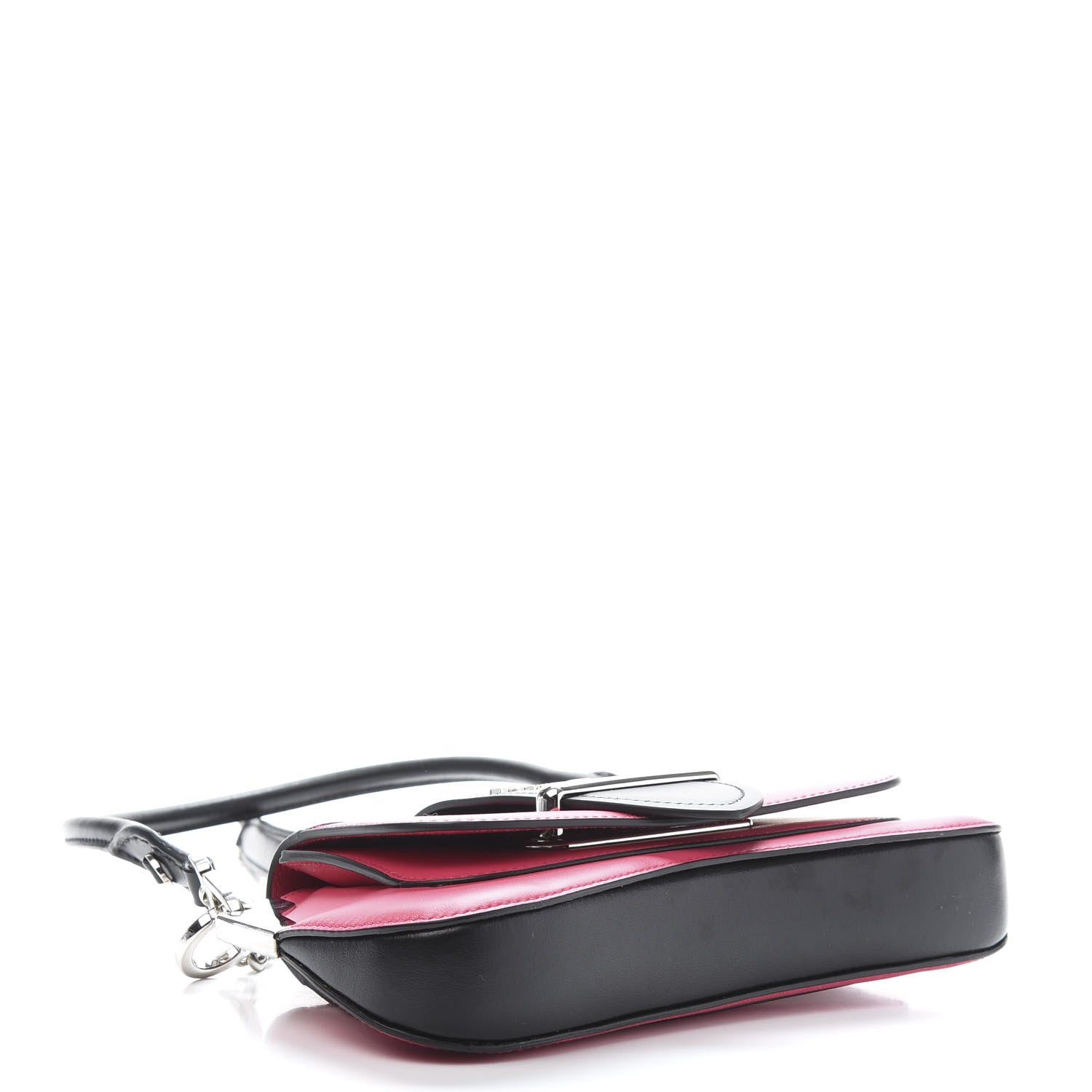 Prada City Calfskin Small Sidonie Shoulder Bag Fuxia Black 4 of 9