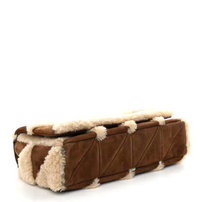 Saint Laurent Suede Shearling Patchwork Monogram Medium Jamie Brown Beige 4 of 11