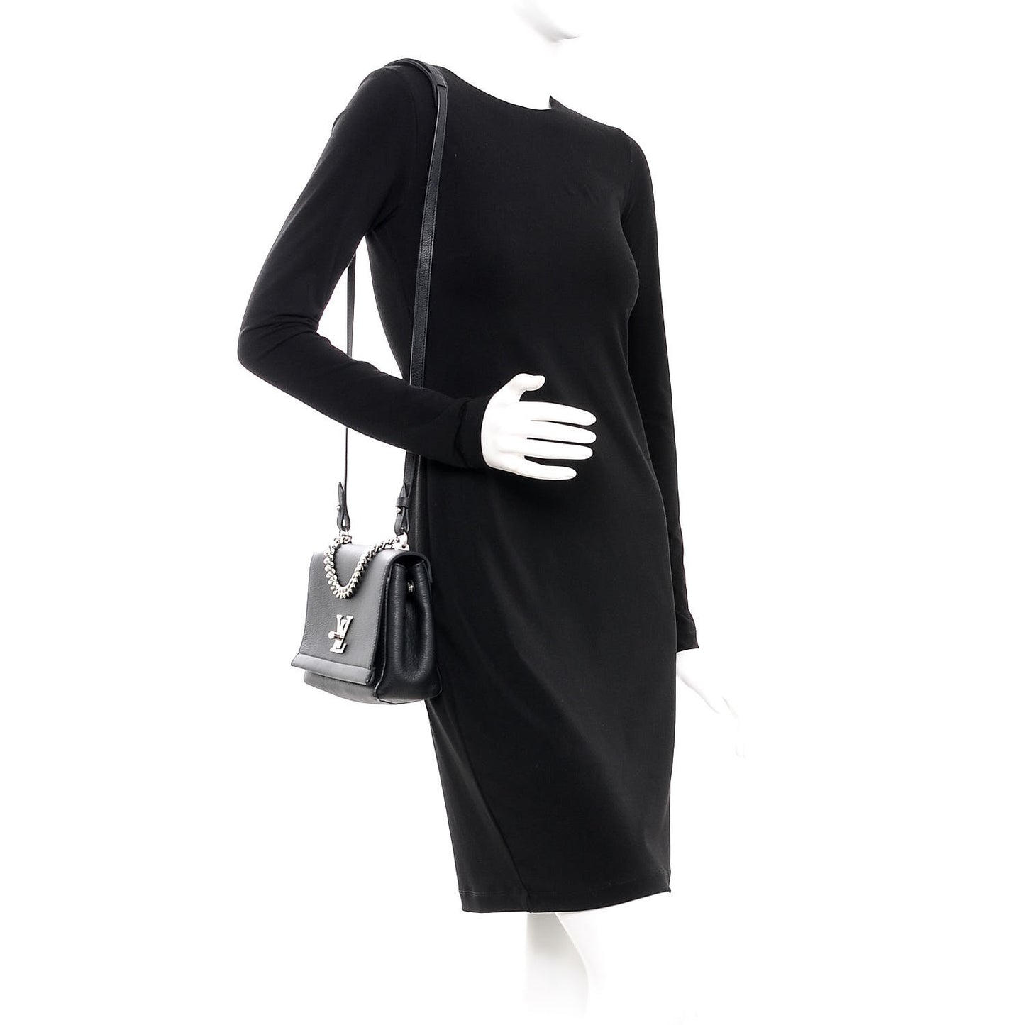 Calfskin Lockme II Chain Bag BB Black