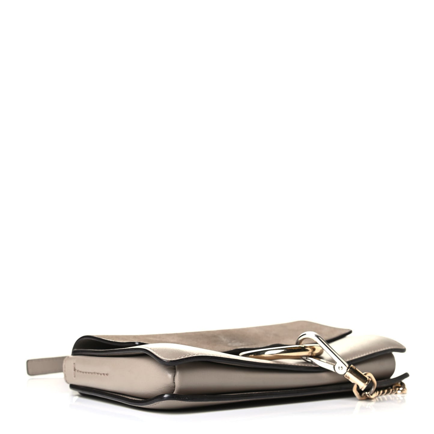 Suede Calfskin Small Faye Shoulder Bag Motty Grey