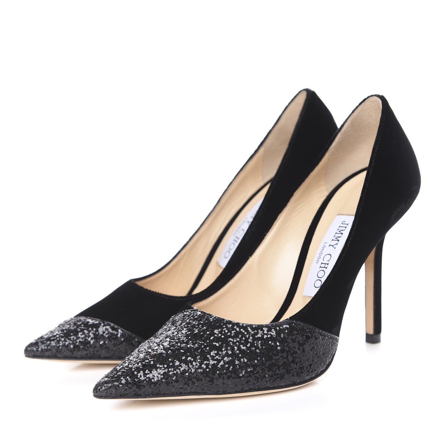 Velvet Glitter Love 100 Pumps 36.5 Black