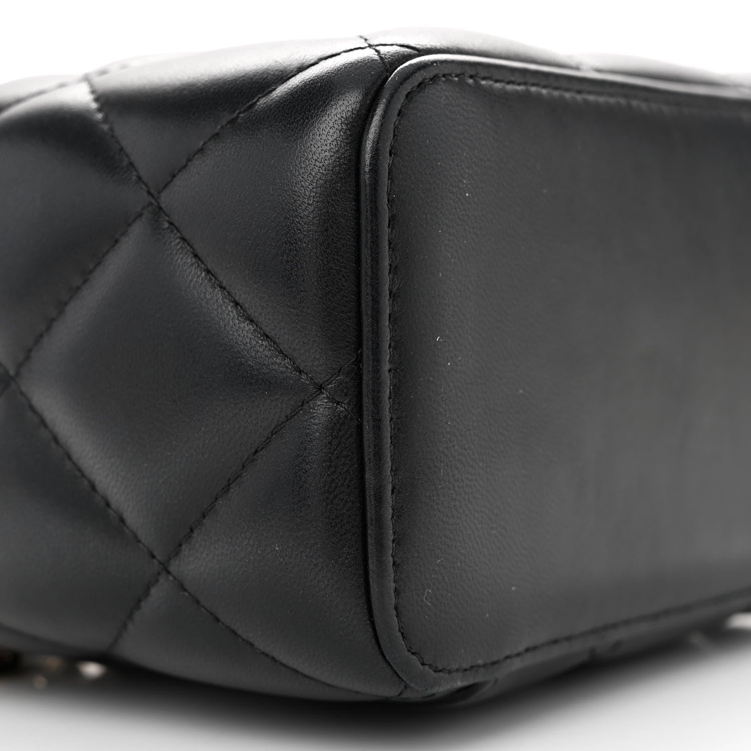 Chanel Lambskin Resin Elegant Chain Small Vanity Case Black 9 of 11