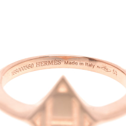 Hermes 18K Rose Gold Gambade H Band Ring 53 6.25 5 of 5