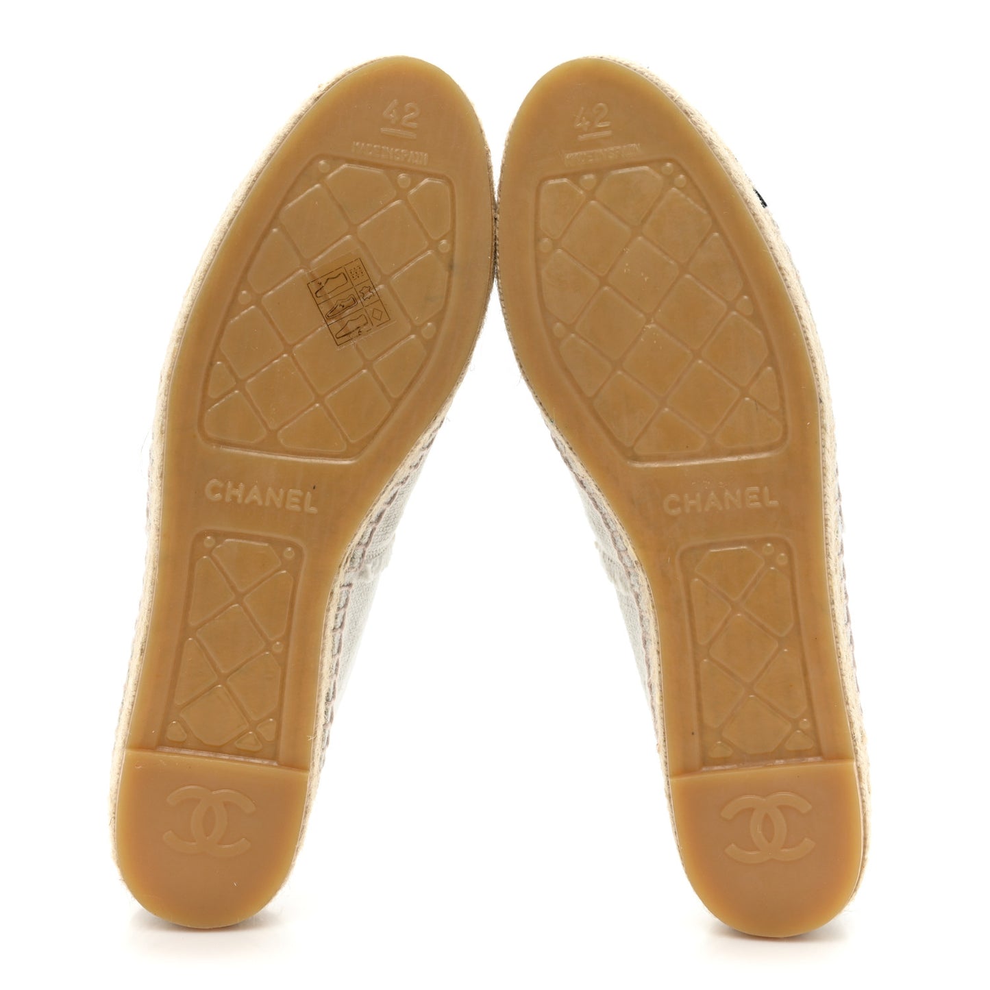 Linen CC Espadrilles 42 Beige Black