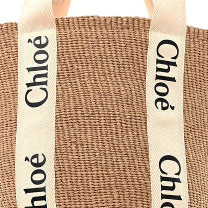 Chloe Raffia Large Woody Basket Bag White 9 of 11