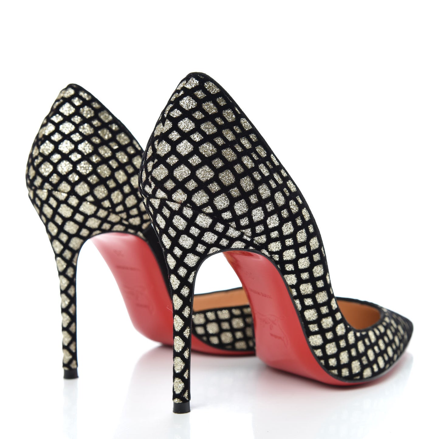 Glitter Floque Suede Iriza 100 Pumps 35 Platine Black