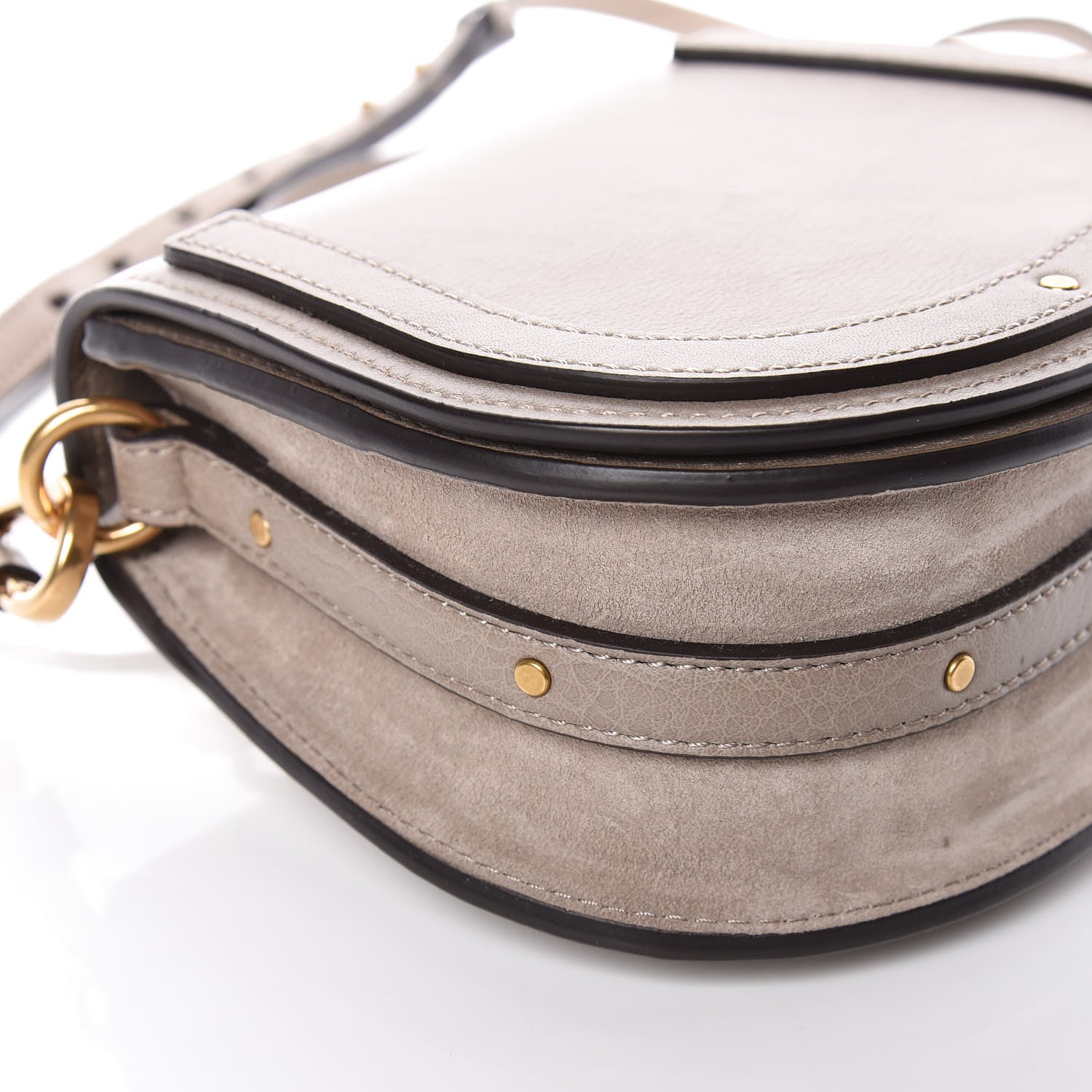 Chloe Calfskin Suede Small Nile Bracelet Bag Motty Grey 8 of 9