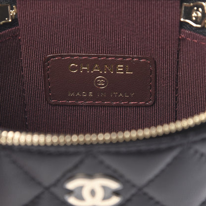 Chanel Lambskin Quilted Small Vertical Coco Beauty Vanity Case With Chain Black 6 of 11