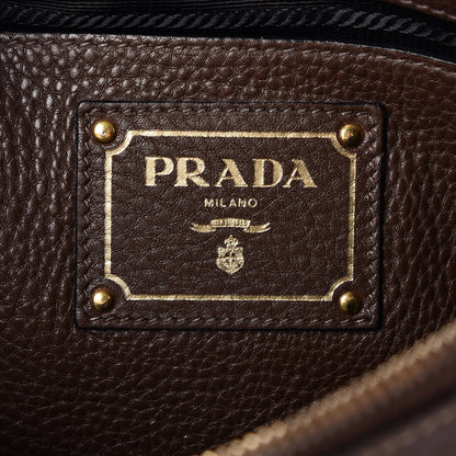 Prada Vitello Daino Zippered Crossbody Bag Bruciato 6 of 10