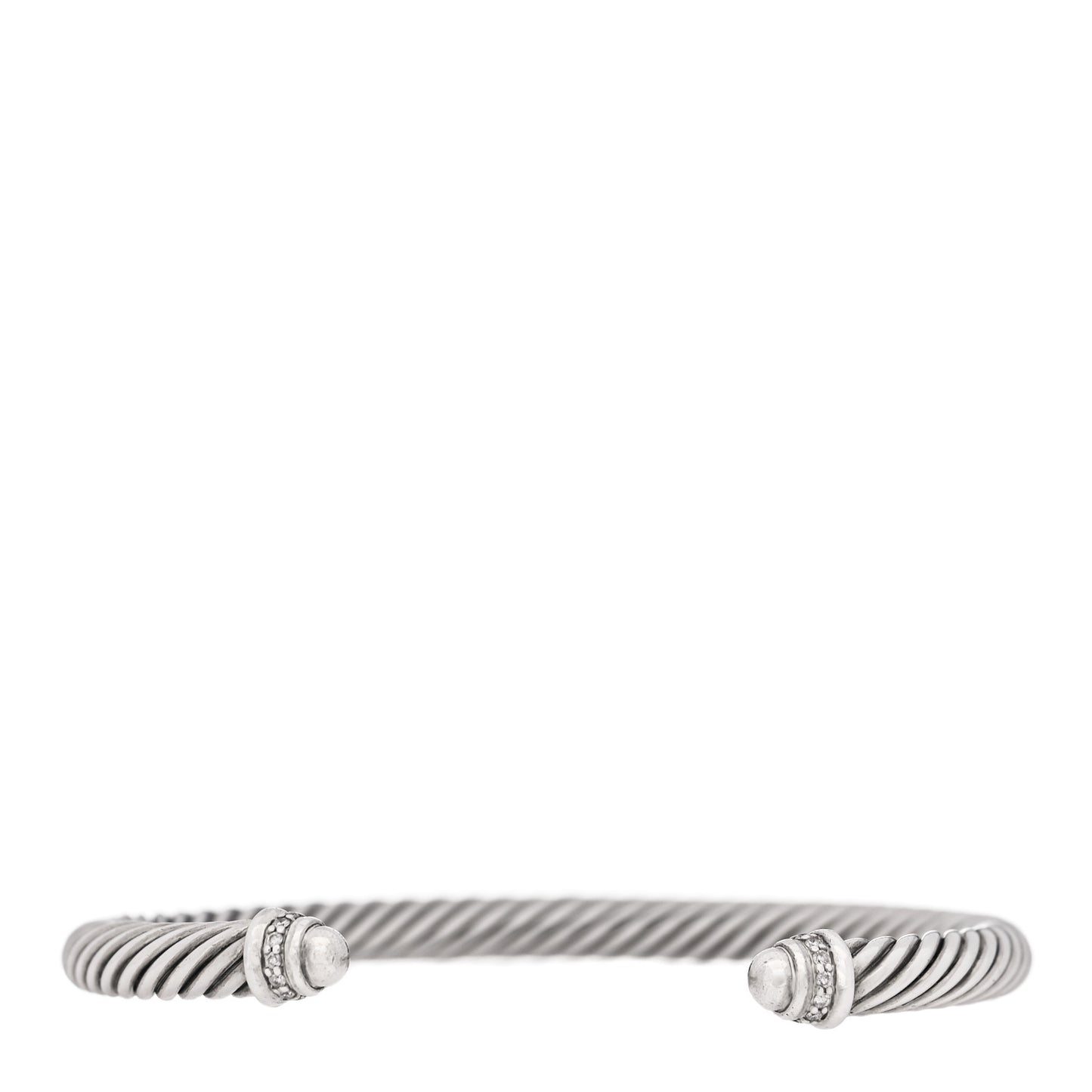 Sterling Silver Diamond 5mm Cable Classics Dome Bracelet