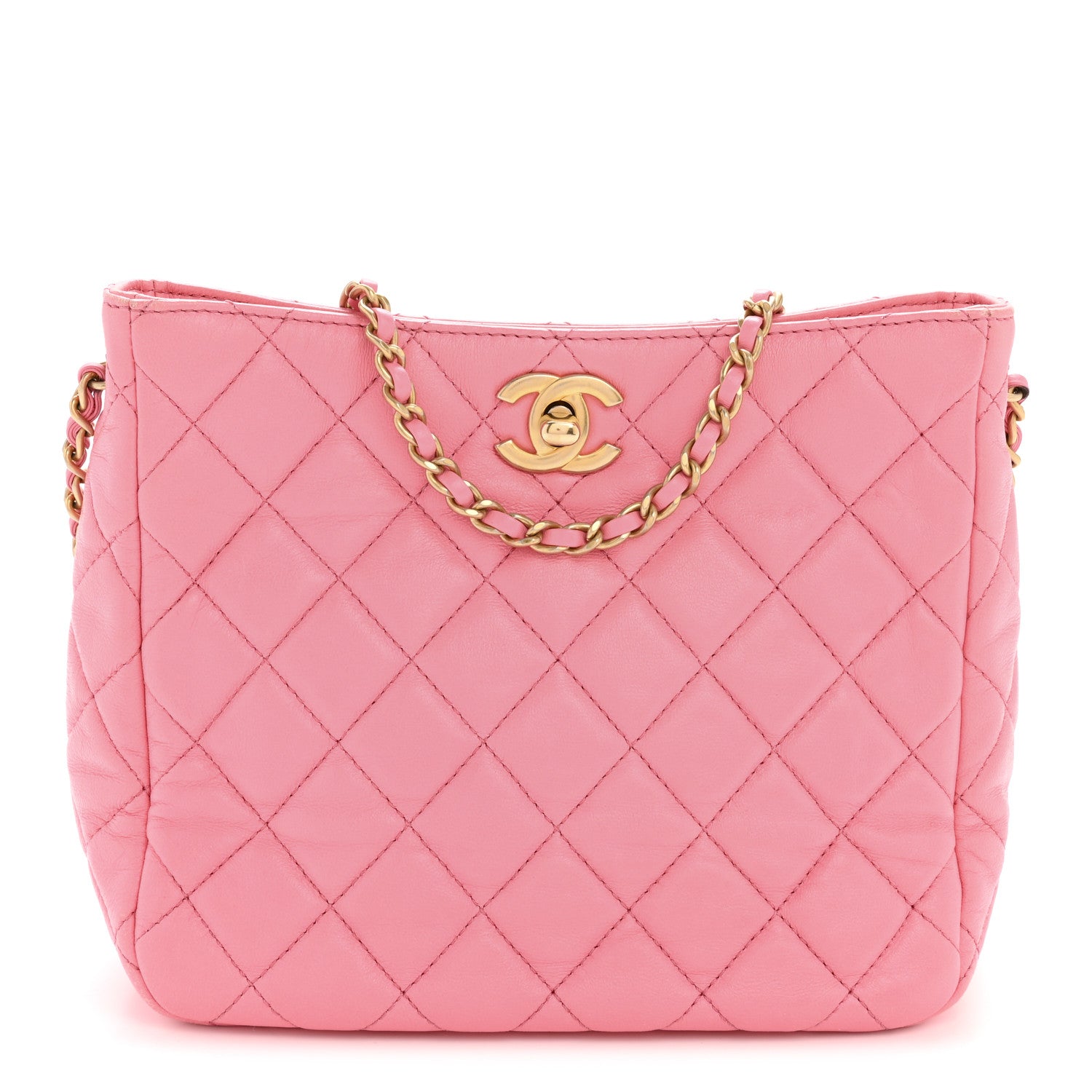 Chanel Lambskin Quilted Small Pearl Crush Hobo Pink 1 of 13