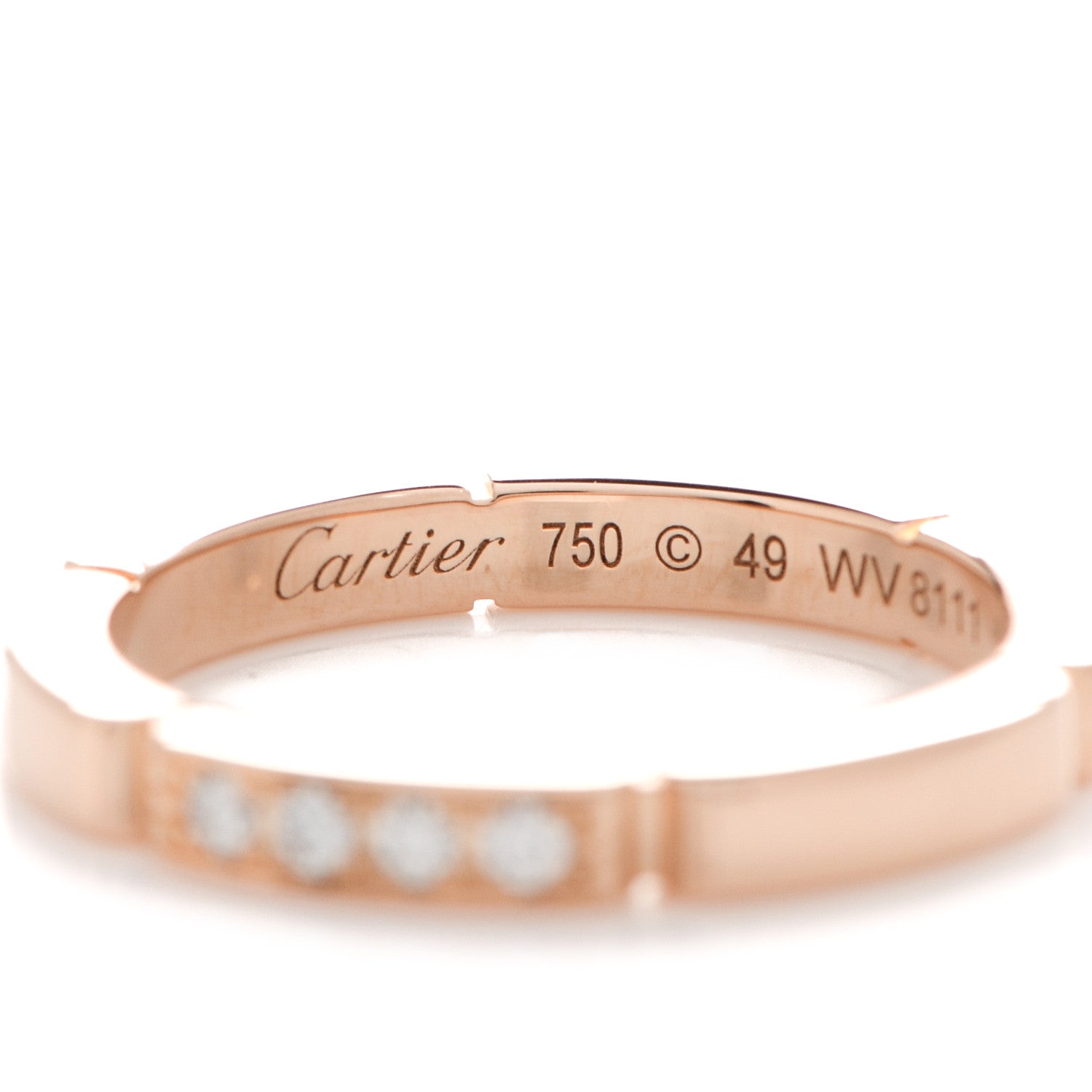 Cartier 18K Pink Gold Diamond Maillon Panthere Wedding Band Ring 49 4.75 4 of 6