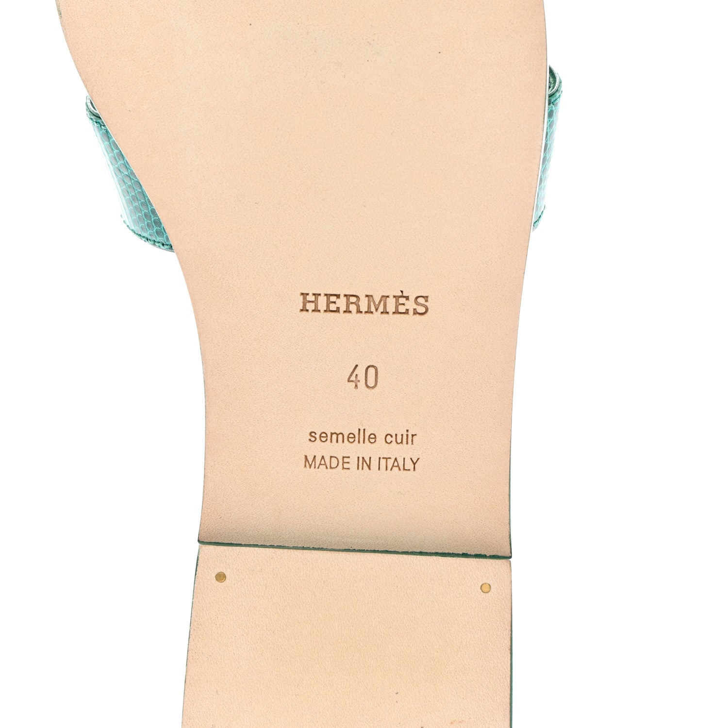 Hermes Lizard Oran Sandals 40 Vert Emeraude 8 of 8