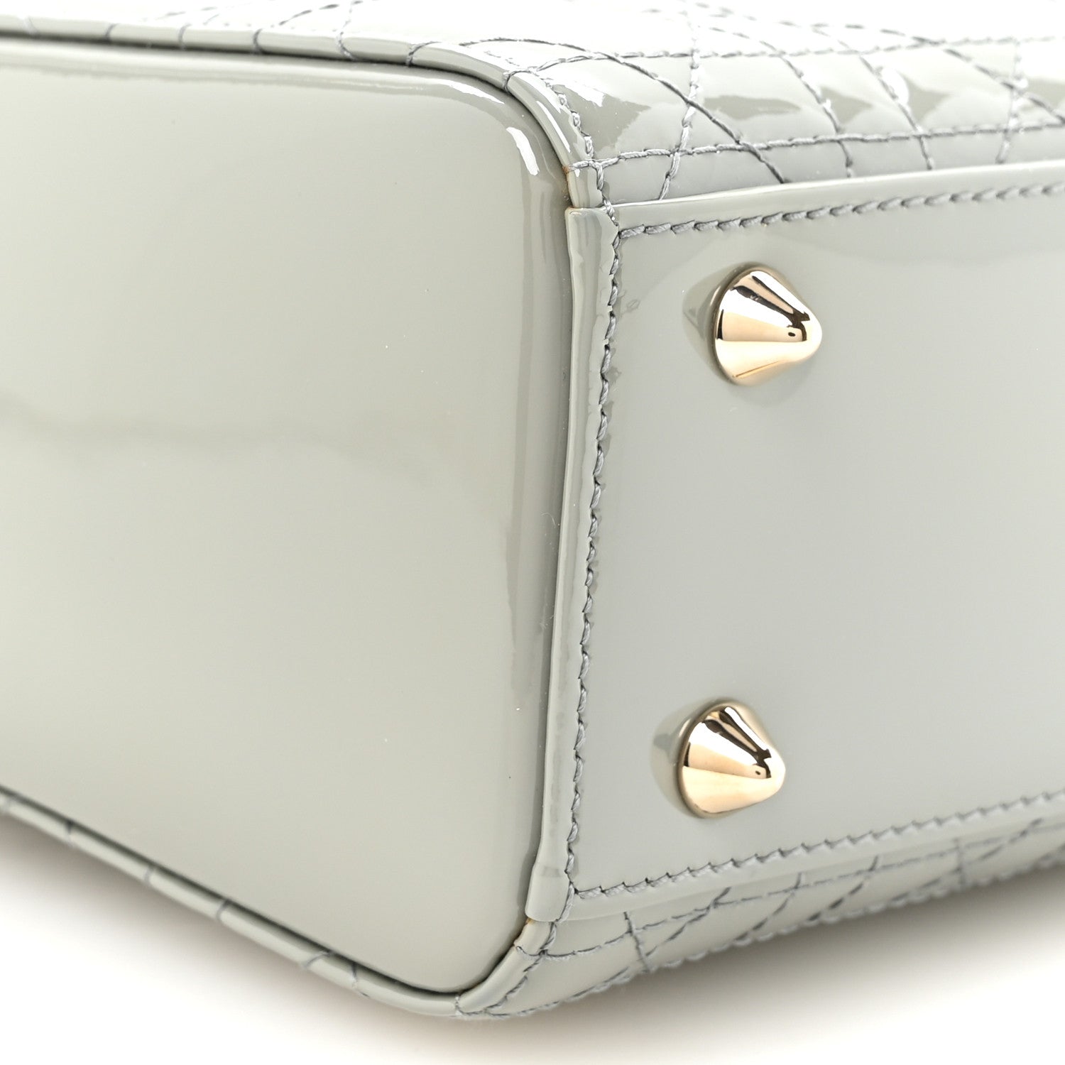 Christian Dior Patent Cannage Small Lady Dior Grey 8 of 9