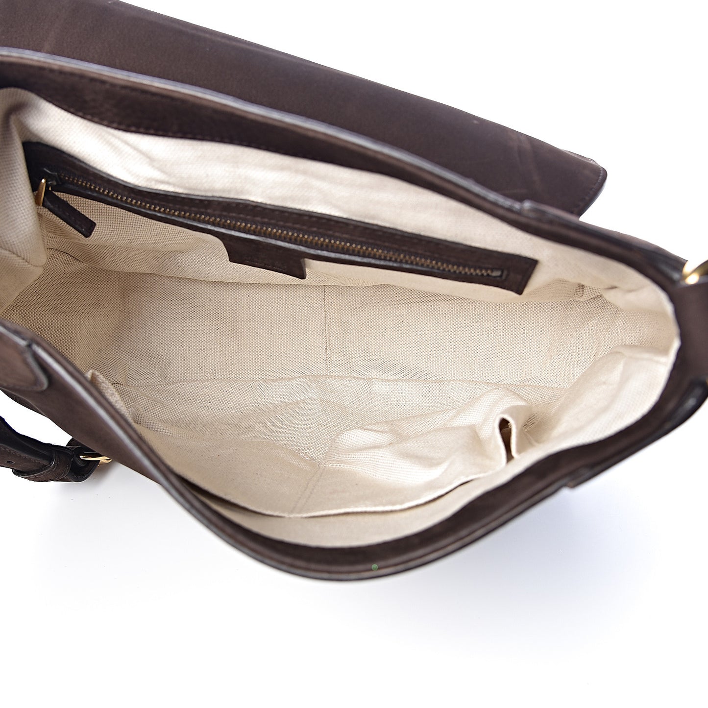 Nubuck Ribot Horse Heads Flap Bag Brown