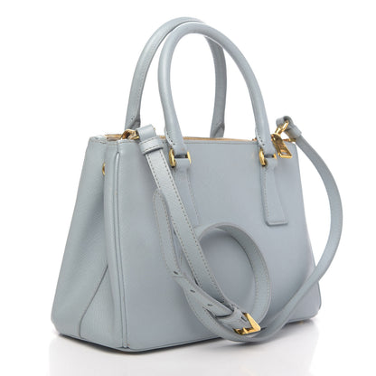 Prada Saffiano Galleria Mini Double Zip Tote Aviazione 4 of 15